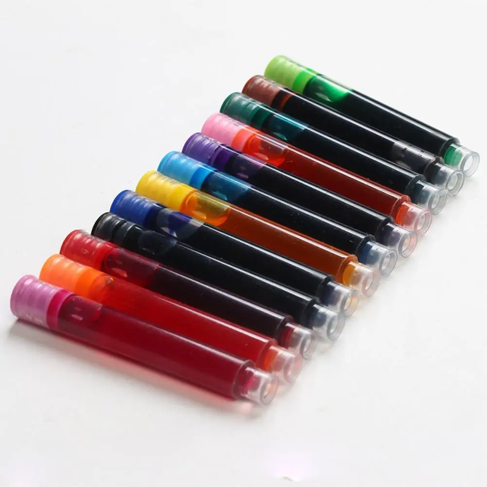 12 Цвет одноразовые перьевой ручки чернилами картриджи для заправки зажигалок