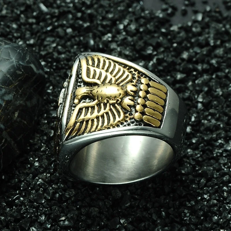 SECRET BOYS Vintage Men's US Marine Corps Ring 316L Stainless Steel Eagle Anchor Punk Gothic Jewelry | Украшения и аксессуары