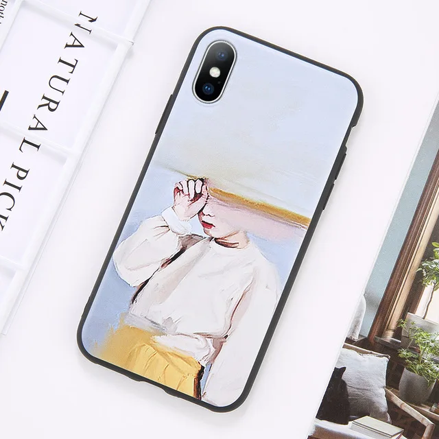 KJOEW для iPhone 11 Pro Max 6 6s 7 8 Plus X XR XS Max 5 5S SE чехол для телефона мультяшная статуя абстрактное искусство окрашенный Мягкий ТПУ чехол - Цвет: AC4909