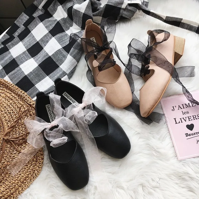 Женские лоферы на плоской подошве дамские балетки с милым бантом из ленты