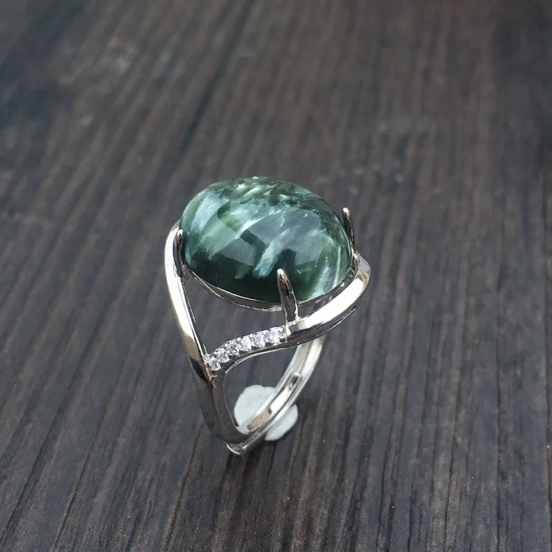 Кольца с натуральным серафинитом CSJ регулируемые кольца красное 925 пробы серебро