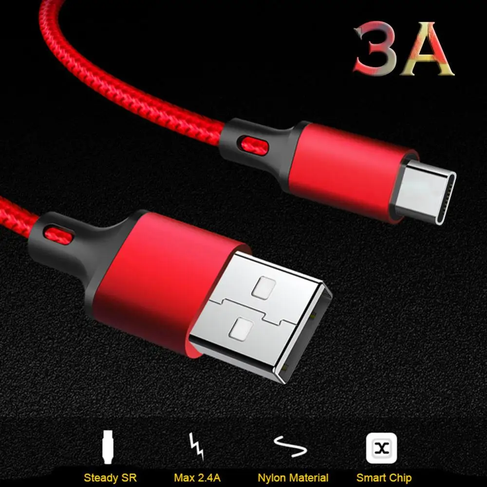 Кабель с нейлоновой оплеткой 1 2 м 3 А|Кабели для мобильных телефонов| |