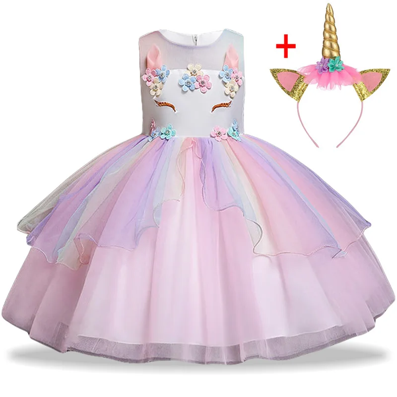 

Unicorn Dress Christmas Kids Dresses For Girls Princess Dress Girls Birthday Party Dress fantasia Children Clothing 3 6 10 Years