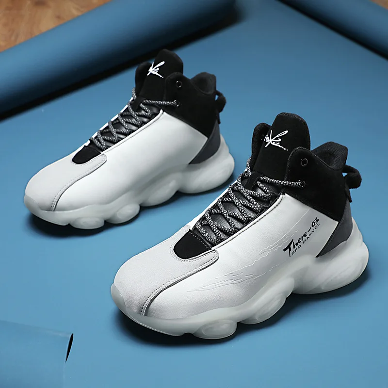 Men's Basketball Shoes Breathable Fashion Non-Slip Wearable Sneakers Protective High Elastic Autumn 2021 New Men's Sports Shoes