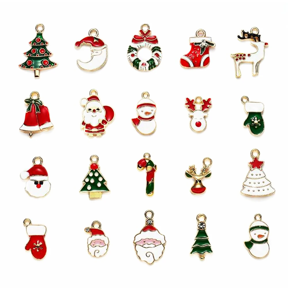 

Смешанные металлические эмалевые подвески, Рождественские Подвески, украшения, бусины для браслетов, сережек, изготовление ювелирных изде...