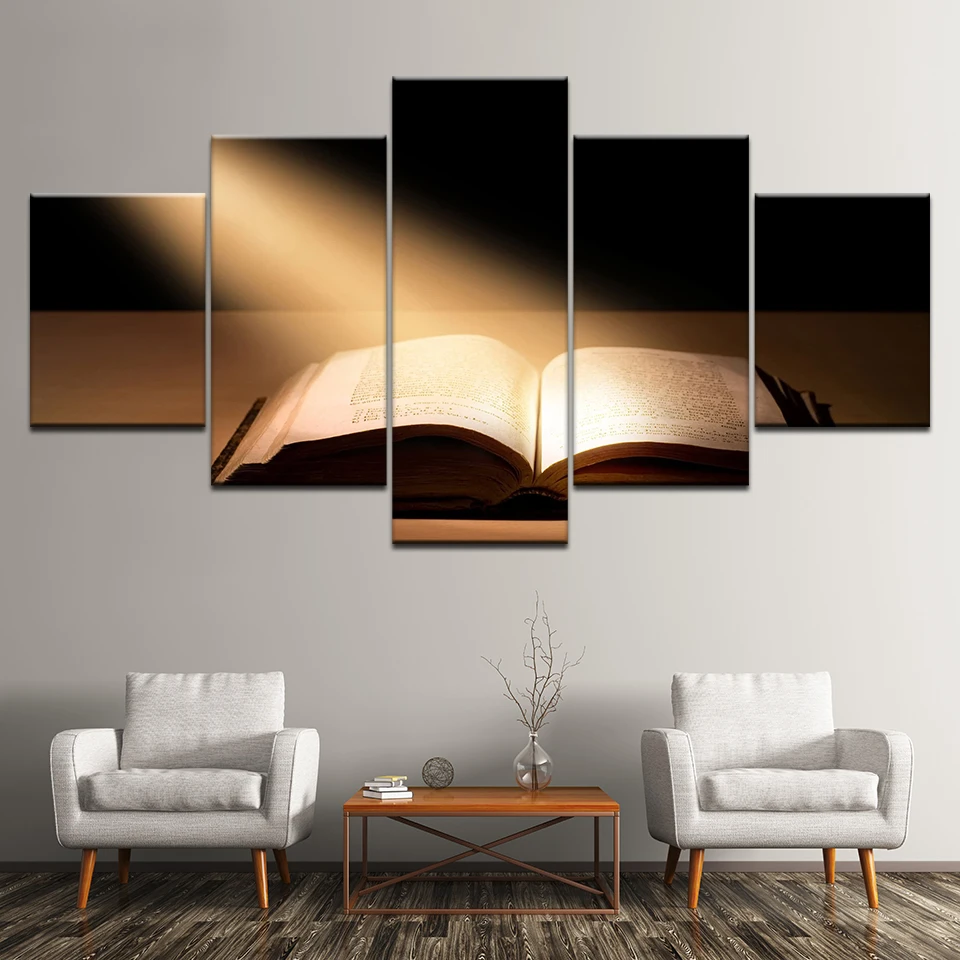 Картина на холсте солнце светит книге 5 шт. Настенная картина модульные обои