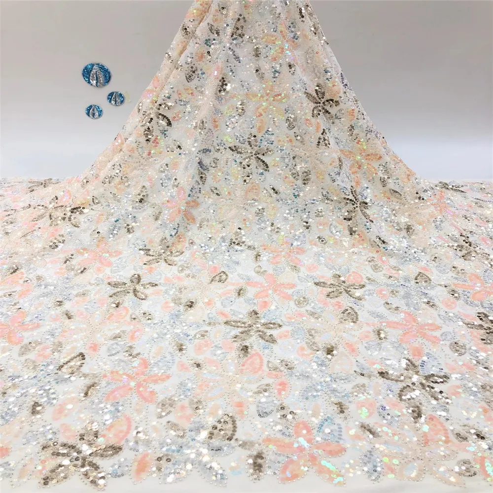 

Бархатная кружевная ткань для платья в нигерийском стиле французский тюль кружева ткани 2020 Высокое качество африканская кружевная ткань с ...