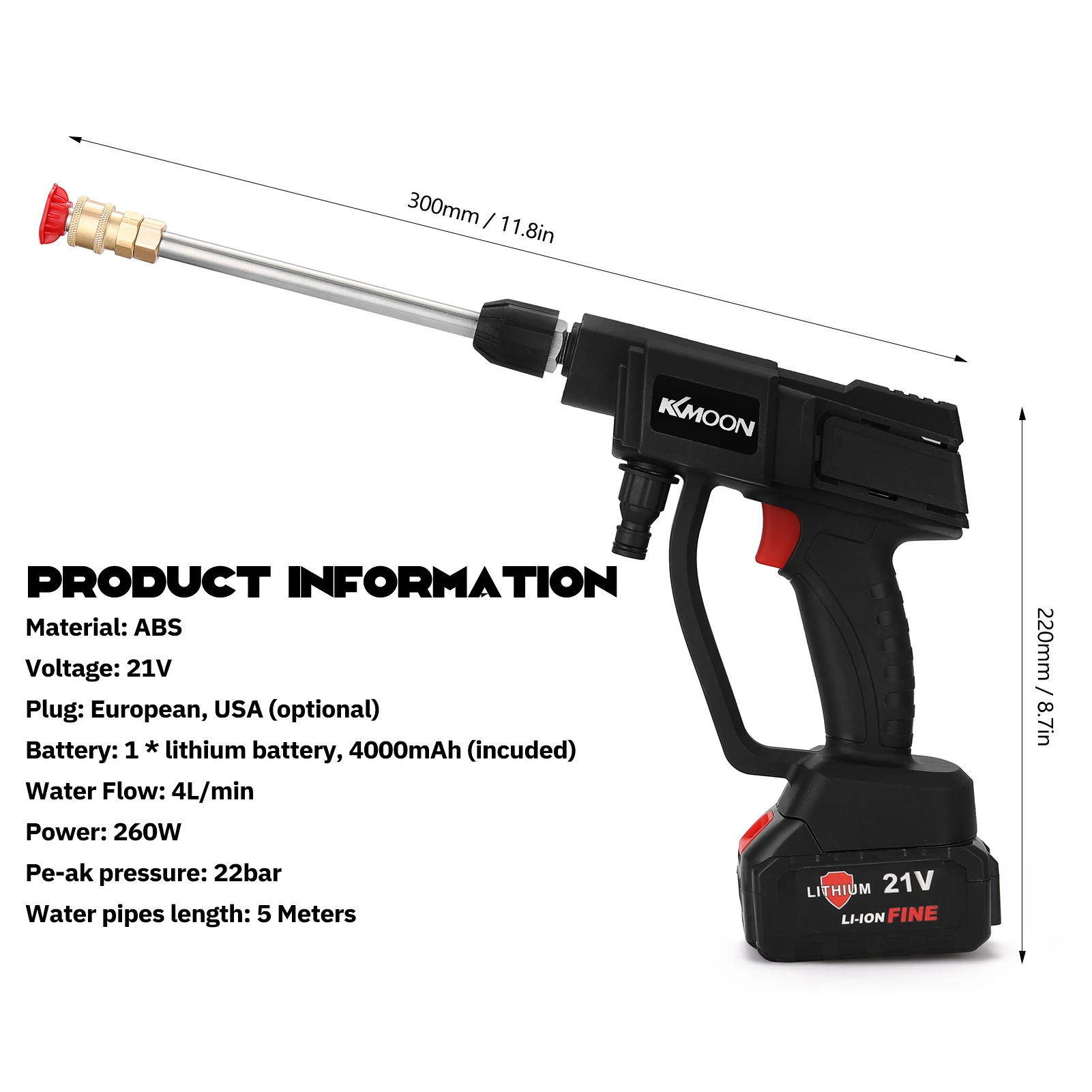 

21V Cordless Lithium Electric Car Washing Tools 4L/min Water Flows Garden Watering Agricultural Irrigation Multipurpose Tool