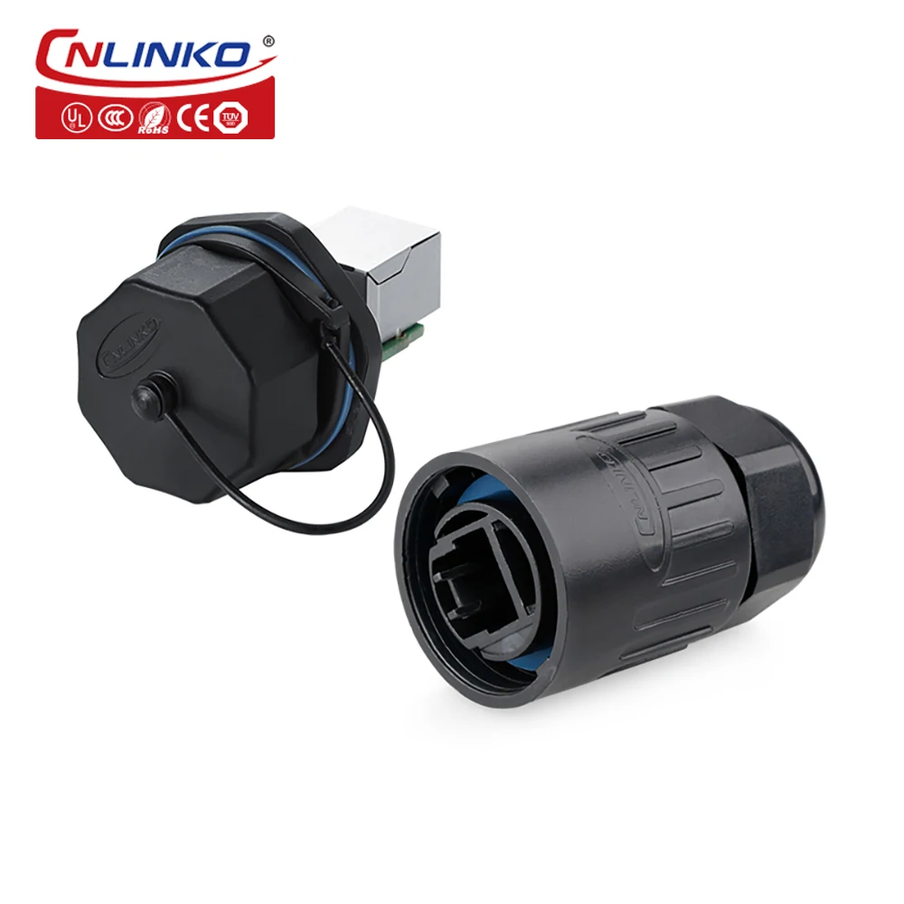 Cnlinko 8pin RJ45 Интерфейс IP67 Сеть Водонепроницаемый Прочный вставляемый транспон