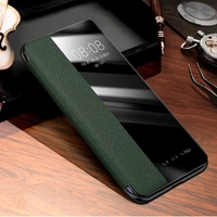 genuine leather case vpower luxury smart view window leather flip cases for huawei p40 p30 pro phone covers