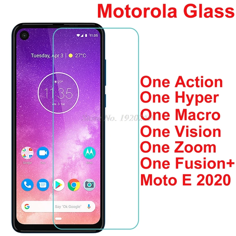 Закаленное стекло для Motorola One Action Fusion Plus Hyper Macro Vision Zoom защитная пленка на Moto E 2020