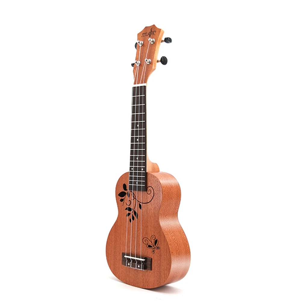 SevenAngel 21 дюймов красное дерево гавайская гитара Бабочка любовь цветок 4 струны