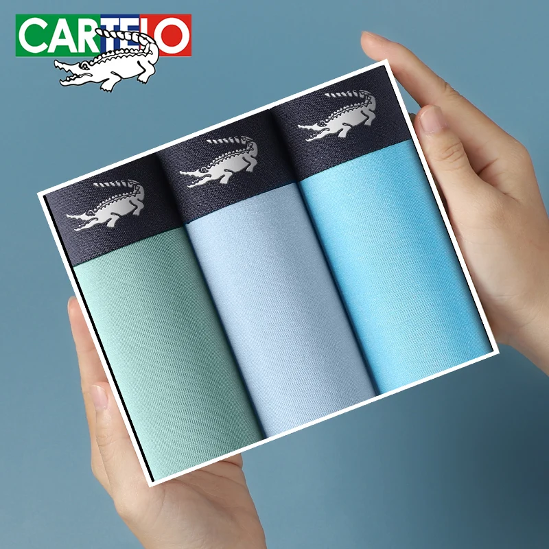 CARTELO Men Breathable Underwear Men Boxer Shorts Moisture Absorbent Elastic Male Panties 3A Cotton Antibacterial Underpants