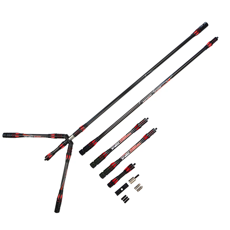 1Set Archery Carbon Stabilizer Recurve Bow 30/10/5inch Balance Bar Rod 40 Degrees V-bar Shooting Hunting Accessories | Спорт и