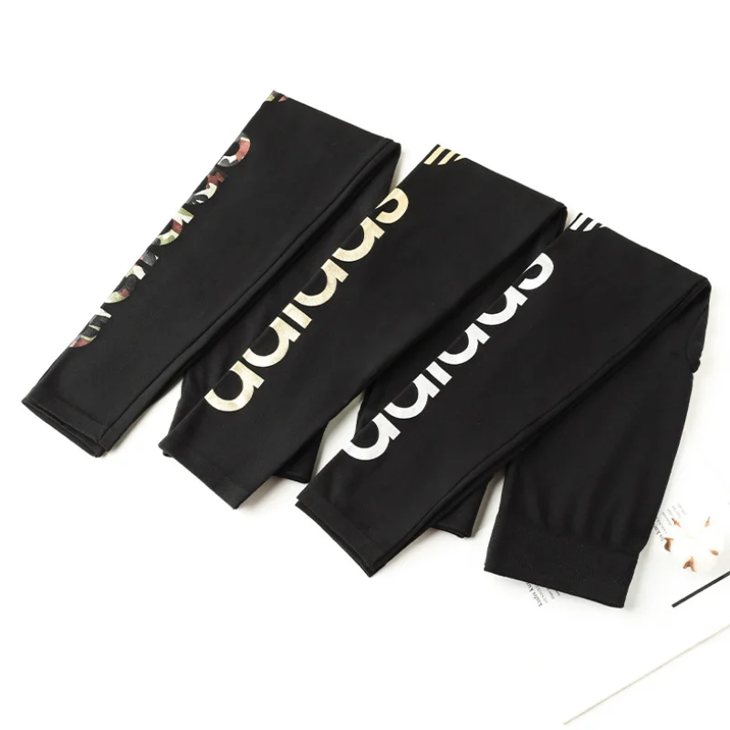 

Knitted Stretch Print Letter Leggings Silm Black High Waist Push Up Pant For Women Gym Fitness Workout Sports Casual Mujer 2021