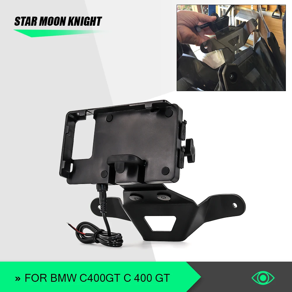 

Motorcycle GPS/SMART PHONE Navigation GPS Plate Bracket Adapt Holder Black FOR BMW C400GT C 400 GT C400 GT