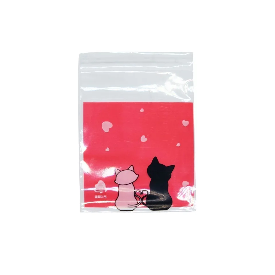 Red Cat 50/100 шт пластиковые конфеты и печенье само-герметизирующий пакет мультфильм Подарочная сумка для выпечки мешок для дня рождения свадьбы вечеринки ребенка душа Декор - Цвет: Red Cat