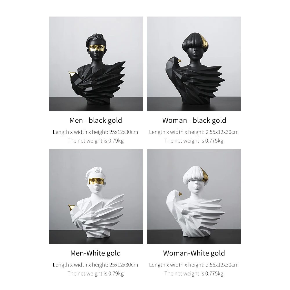 

Modern Home Decoration Figurines for Interior Desk Accessories Figures Furniture Decoration Art Resin Bird Character Statue