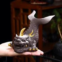 newyearnew purple clay lucky fish mascot tea pet accessories handicraft home decoration business gift home furnishing articles