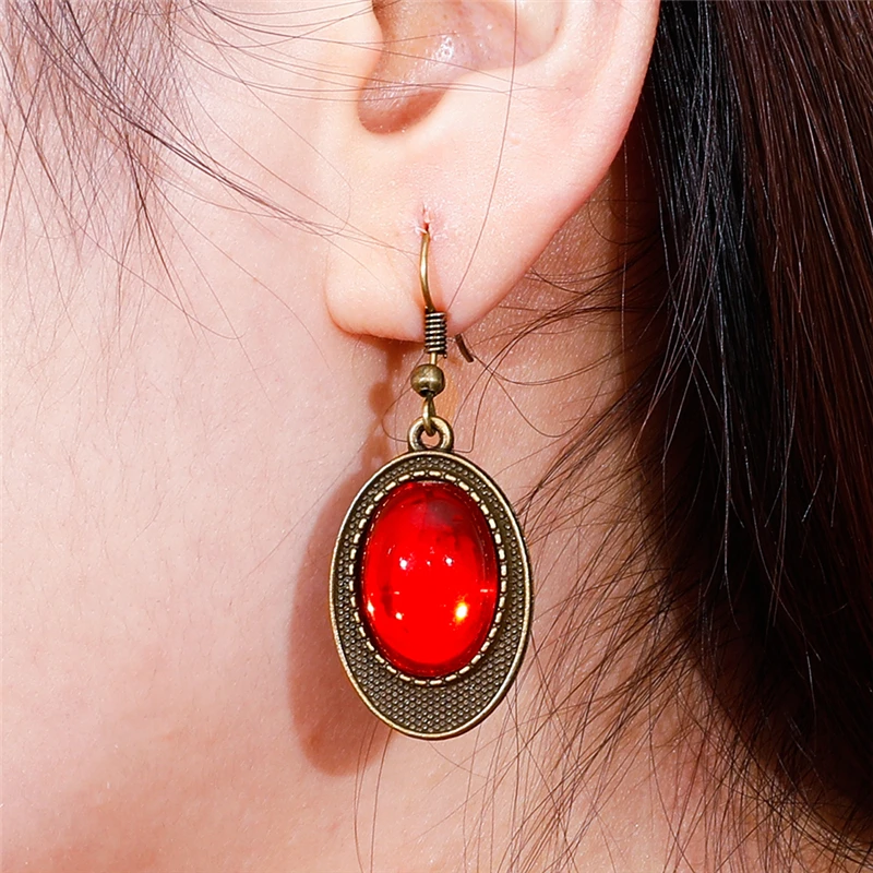 Популярные винтажные свисающие серьги из сплава овальной формы оригинальный