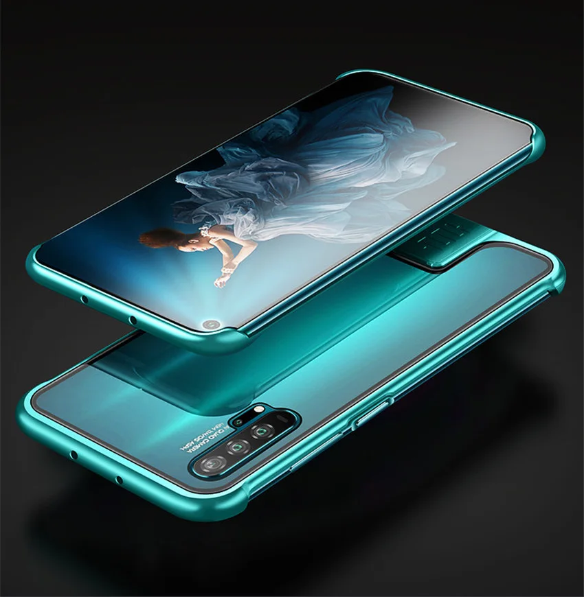 R-just Borderless серия металлический каркас чехол для телефона huawei Honor 20 защитный чехол стеклянная задняя крышка Чехлы для huawei Honor 20 Pro