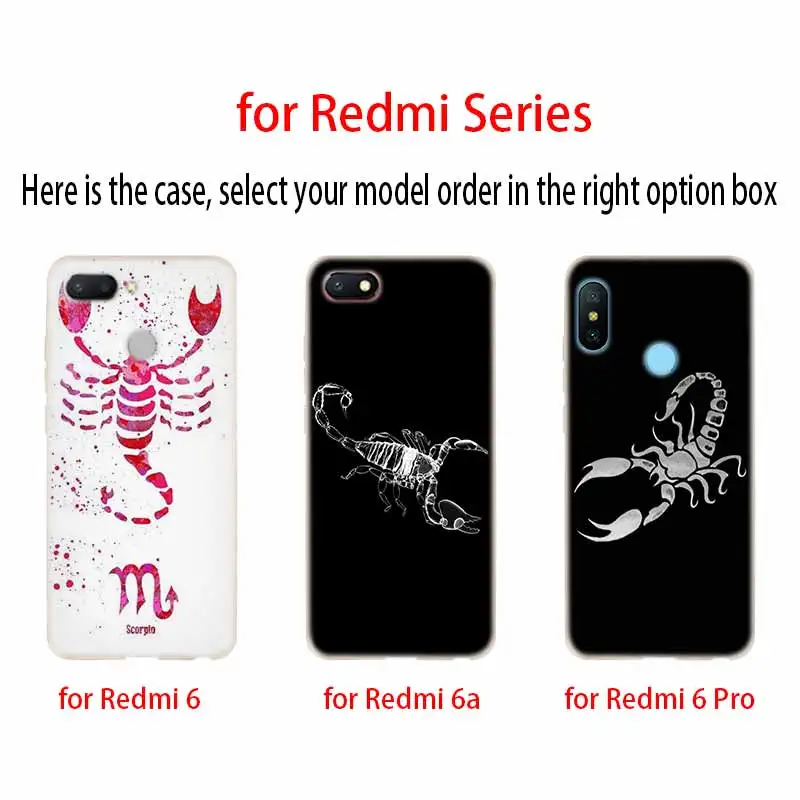 Scorpion Silicone Clear Soft TPU Case For Xiaomi Redmi Note 10 9 8 7 6 5 Pro Max 10S 9T 8T 9S Fundas | Мобильные телефоны и