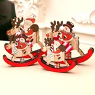 Рождественская деревянная лошадка-качалкаПодарочное украшение Санта-Клаусадомашний декорРождественское украшениедом сделай самрождественские подарки