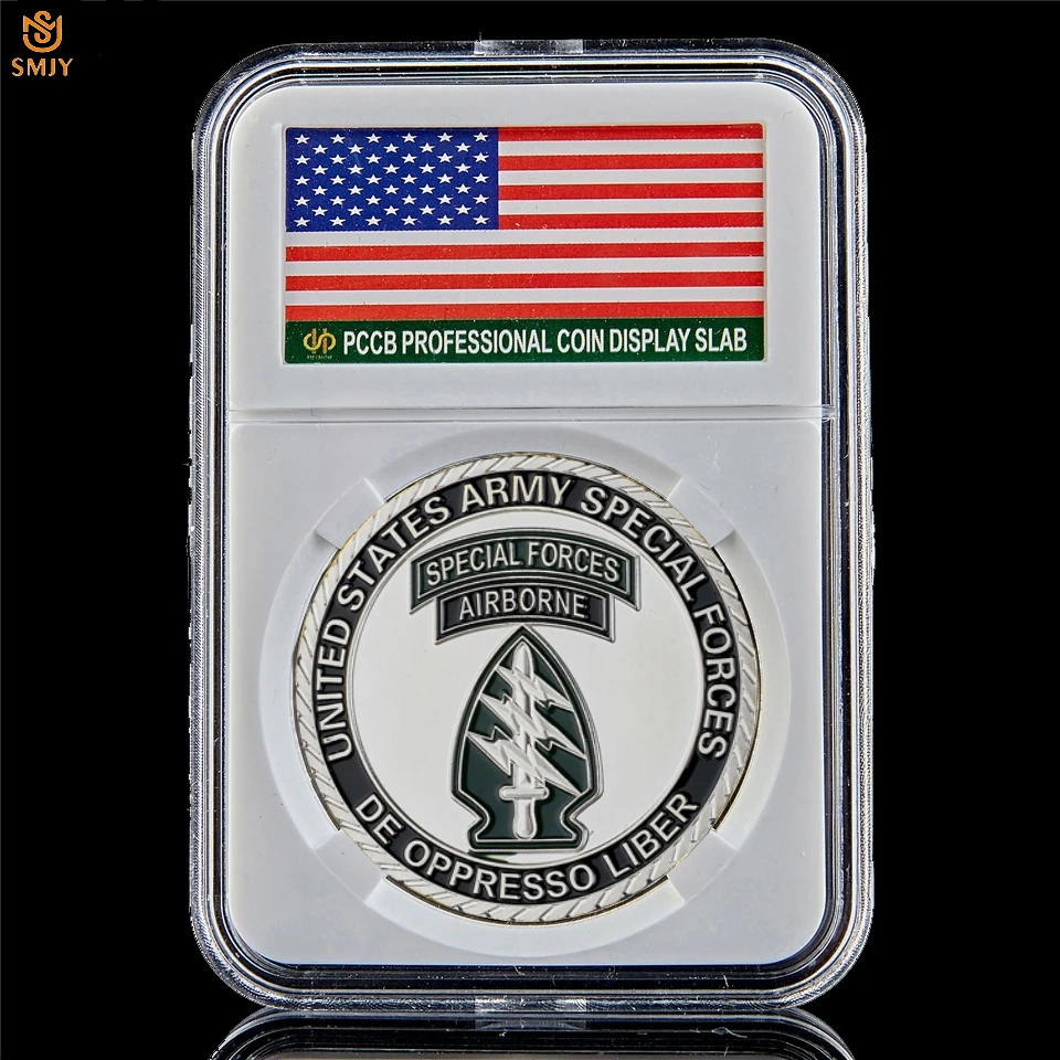 

USA Department of Army De Oppresso Liber Special Forces Airborne US Patriotism Military Challenge Coin Collectible W/PCCB Holder