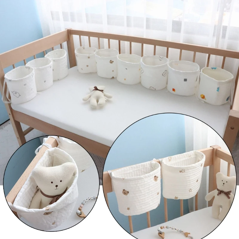 

Newbron Bedside Storage Diaper Pockets Used on Baby Stoller Table Wall Furniture for storing Baby Girl Clothes Doll