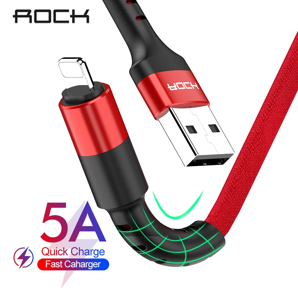 ROCK Knit USB кабель для iPhone 11 pro max Xr X 8 7 plus, iPad, быстрая зарядка, кабель для мобильного телефона, кабель для передачи данных, провод для зарядного устройства для iPhone