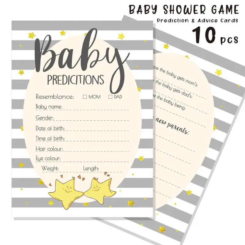 

Advice and Prediction Cards for Baby Shower Game New Parent Message Advice Book