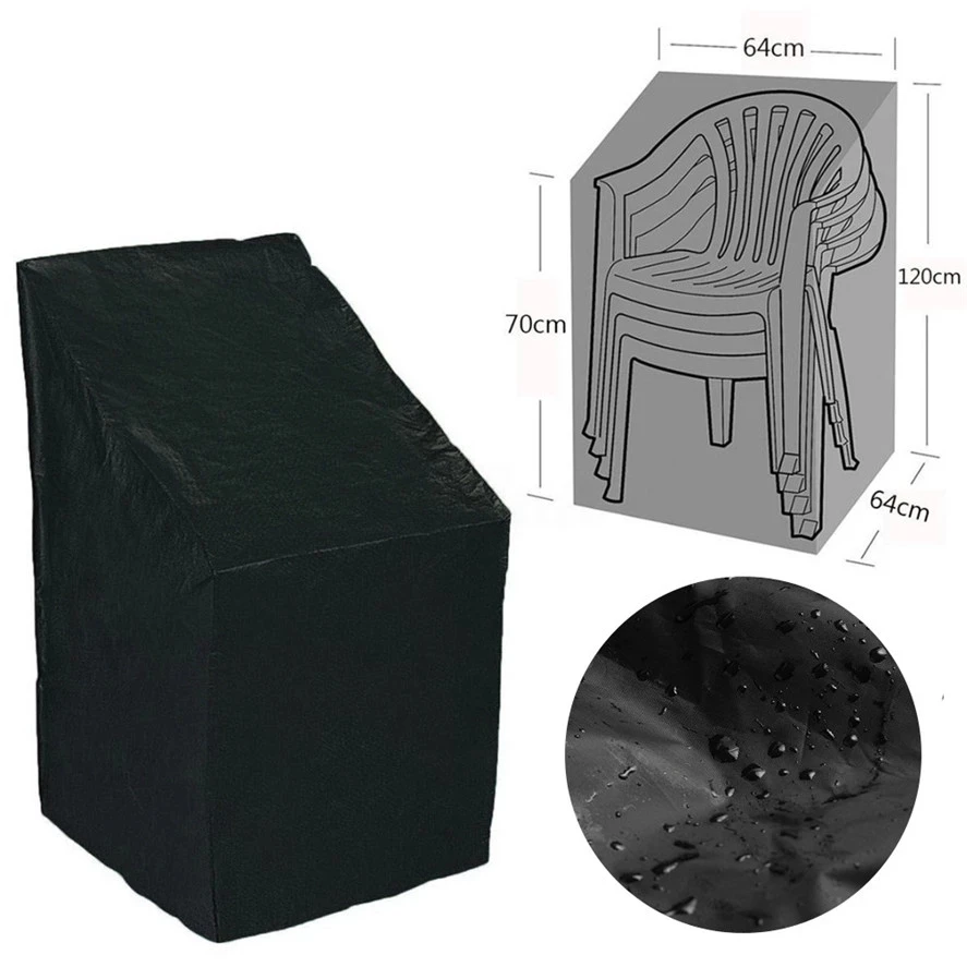 

Outdoor Stacked Chair Dust Cover Storage Bag Garden Patio Furniture Protector High Quality Waterproof Dustproof Chair Organizer