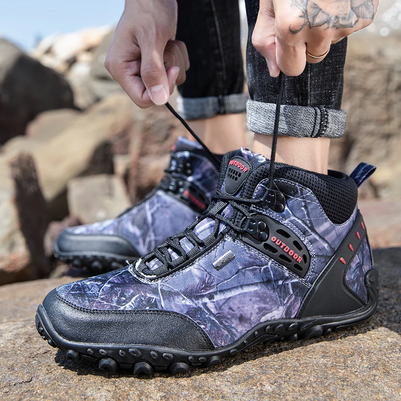 

Waterproof Hiking Boots for Man Trainers Anti Slip Autumn Winter Trekking Climbing Sneakers Mens Pro Camping Boots Travel Sports
