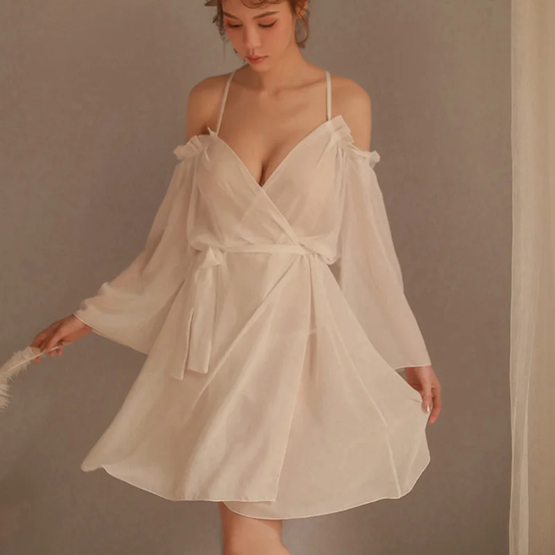 

Plus Ladies Long Gowns Black Spaghetti Strap Night Dress See-though Sexy Lingerie Dress Sleepwear Nightgown Womens Clothing