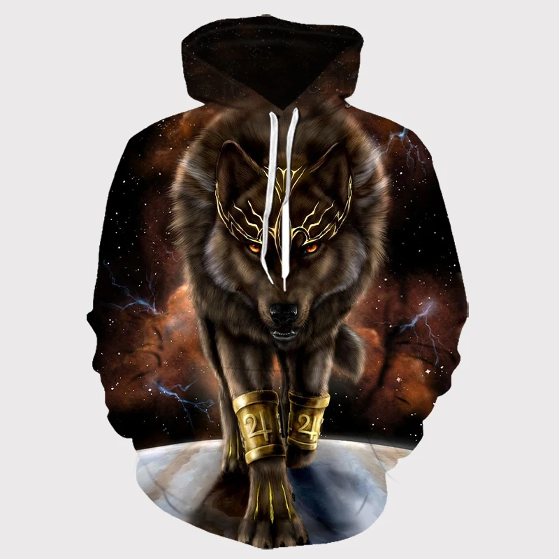 

2020 novo lobo hoodies moletom com capuz dos homens outono inverno hip hop com capuz topos marca casual 3d lobo cabea moletom c