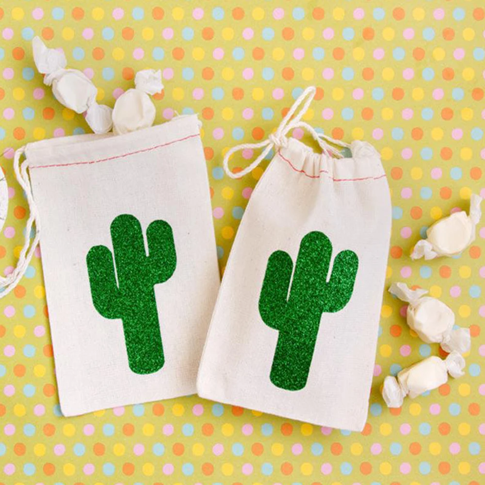 

50 Pcs/Personalized Glitter Cactus Desert Wedding Favors Bags Custom Hangovers Kit Bag Favor Pouches Wedding Favor Bags