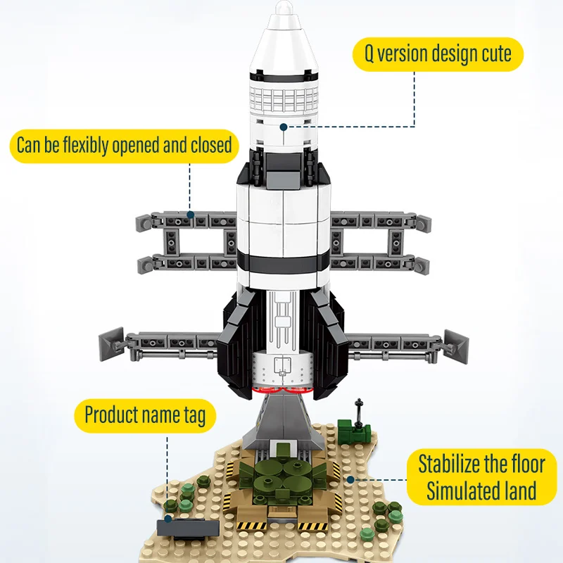 

Creator City Diy High-tech Aerospace Launcher Rocket Building Blocks Space Astronaut Figure Bricks Educational Toys For Children