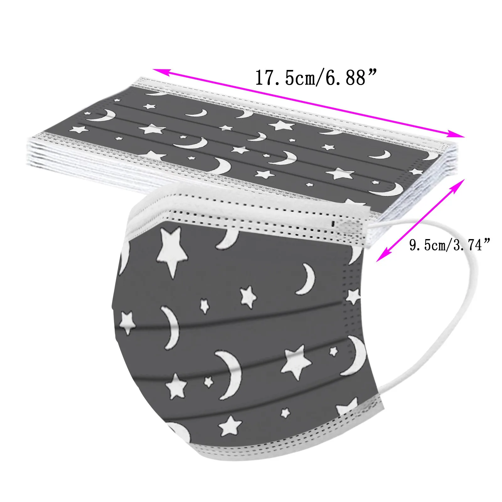 

10/50PC Masks Adult Protective Face Mask Disposable 3-Layer Mouth Cover Fashion Print Masque Breathable Mascarillas