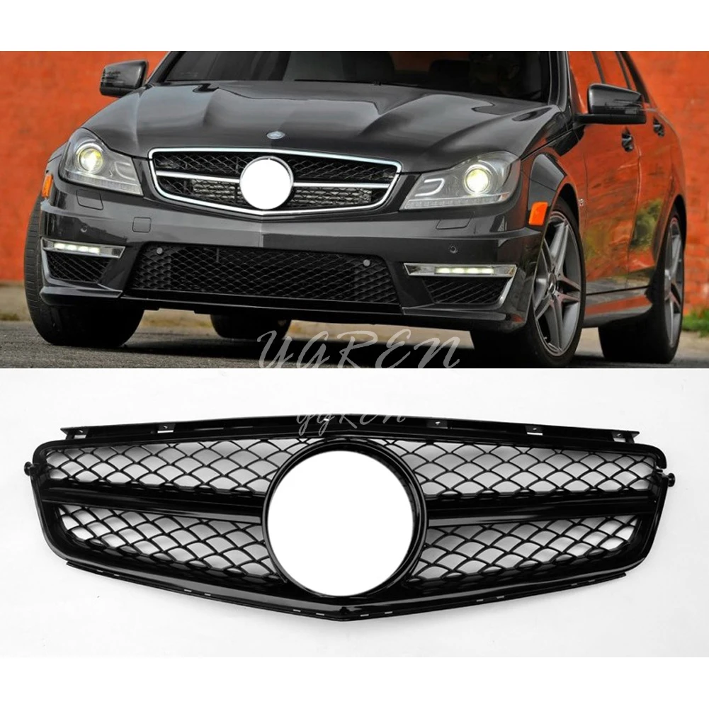 Решетка капота 2008-2011 глянцевая черная и матовая только для Mercedes Benz W204 C63AMG |