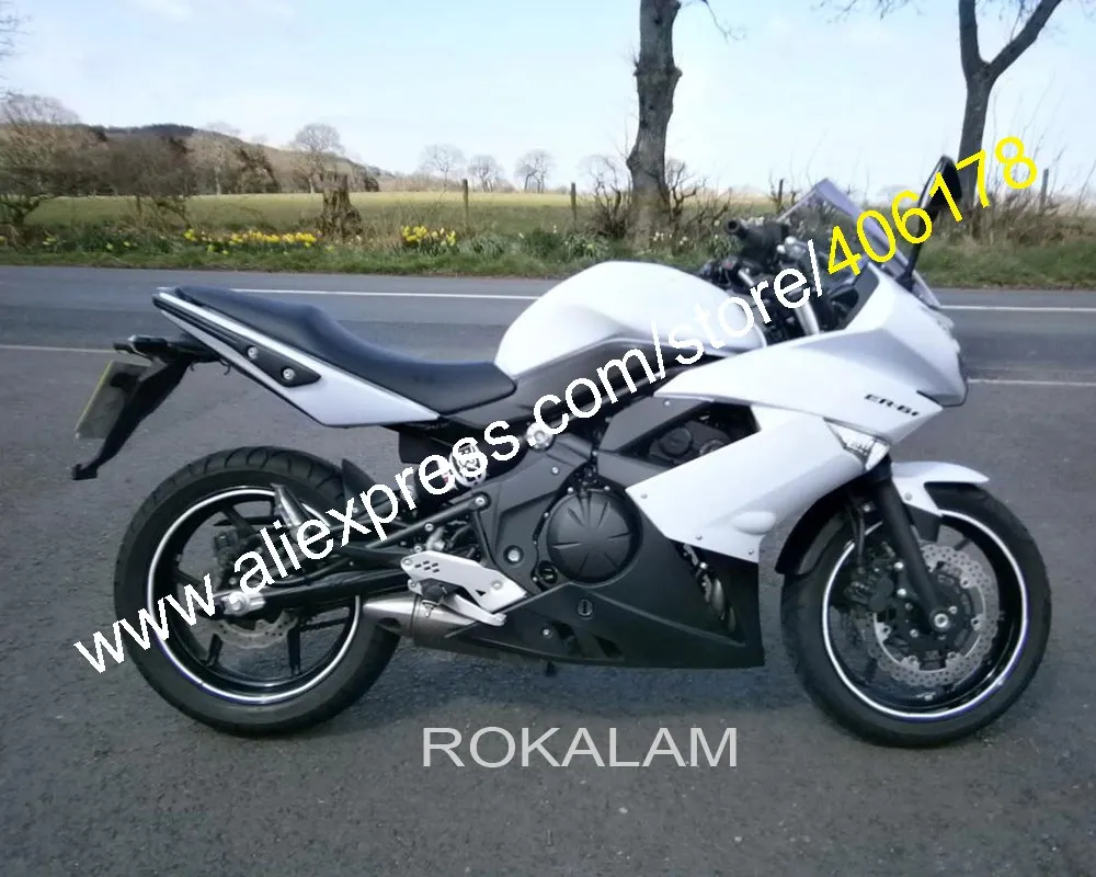 Лучшая цена обтекатель для Kawasaki 650R ER6F ER 6F 2009 2010 2011 09 10 11 белый черный