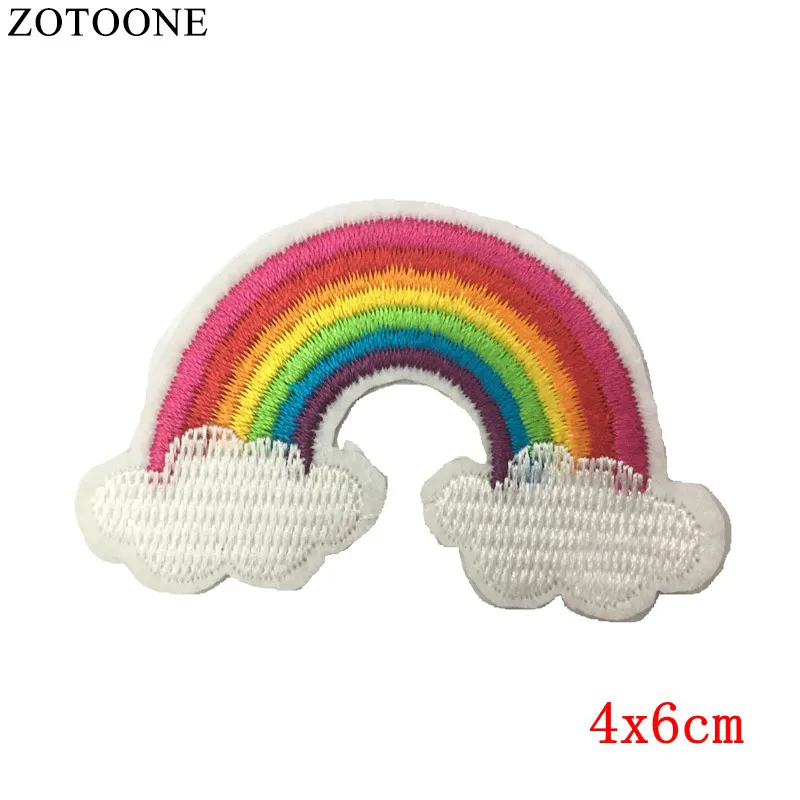 ZOTOONE мультфильм Радуга Любовь Сердце шитье на двусторонние нашивки для одежды