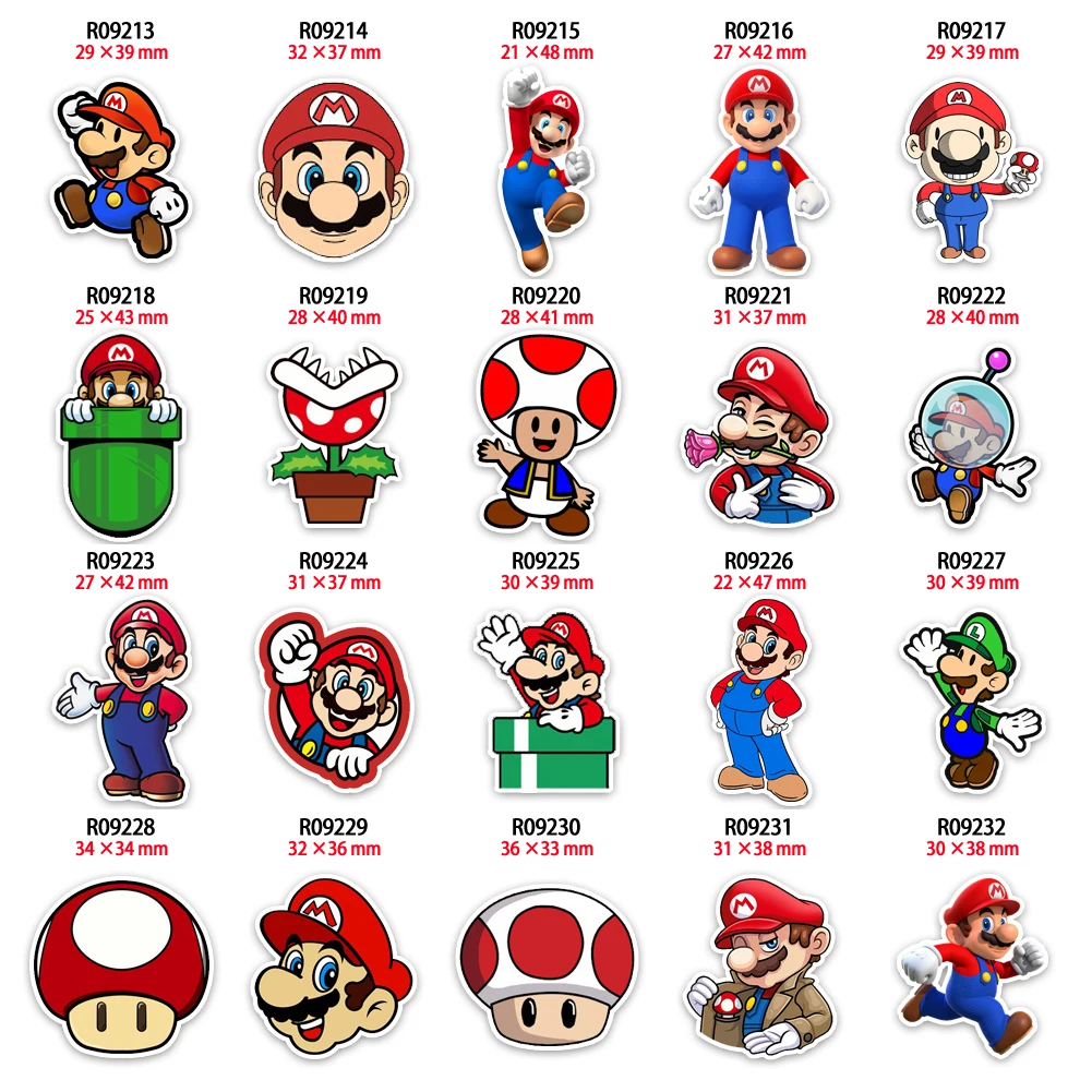 

Super Mario Planar Resin Flatback Cabochon Charms Printed 10pcs/lot for Keychains DIY Decorations Accessories