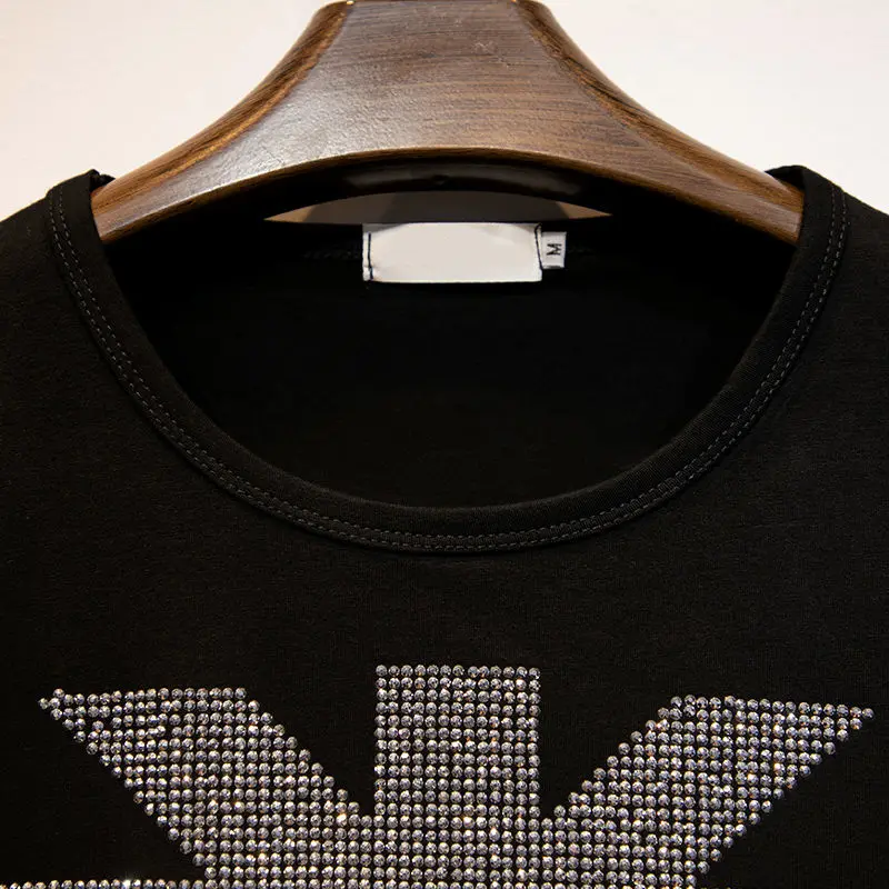 Летняя индивидуальная футболка с бриллиантами женская 2021 г. новые удобные модные