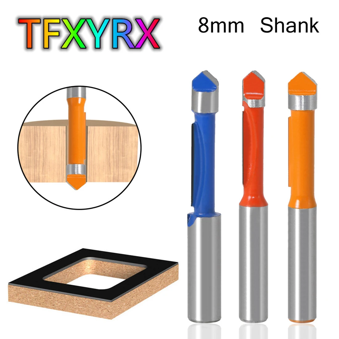 

2/3pcs 8mm Shank Boring Tip Piloted Edging Router Bit Set Wood Trimming Cutter Woodworking Tool