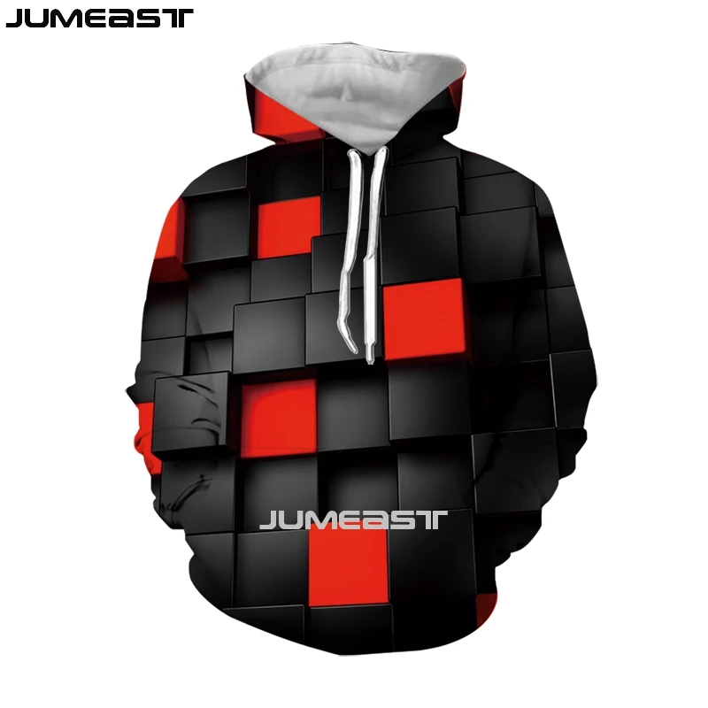 Jumeast Брендовые мужские и женские 3D Толстовка с принтом форма решетки длинными