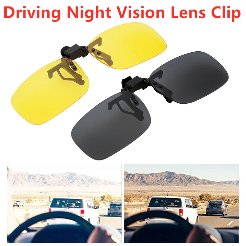1PC Hot Sale Driver Goggles Driving Night Vision Lens Clip Anti-UVA UVB Polarized Sun Glasses Sunglasses Interior Accessories | Автомобили
