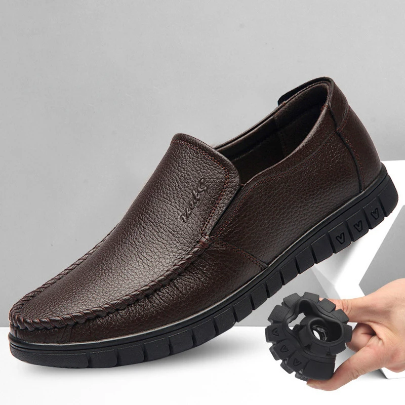 

Men Casual Shoes Genuine Leather Flats shoes Moccasins Soft Breathable Men Loafers Oxfords Soft Soles Driving Shoes Size 37-46