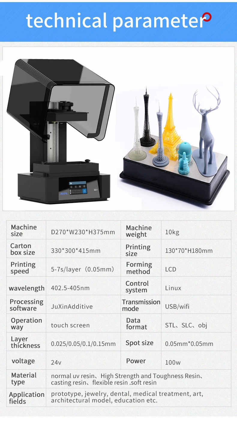 2K LCD 3D принтер воск/Литье/УФ Смола 6 дюймов ЖК светильник DLP украшения для зубов