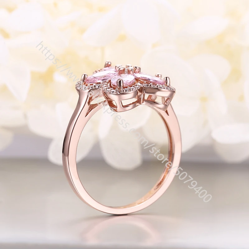 

White Gold-plated CZ ring Solitaire Engagement Promise Ring Royal crown teardrop blue cubic zircon silvers band wedding ring