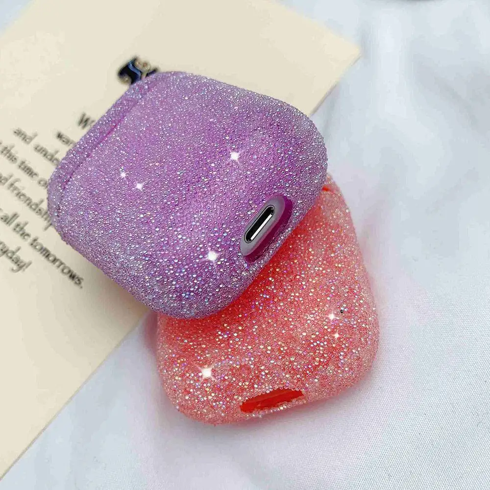 Чехол для Airpods роскошный жёсткий чехол с блестящими бриллиантами беспроводной